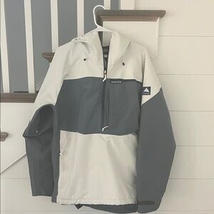 Burton Men's Gray and Cream Ski Jacket